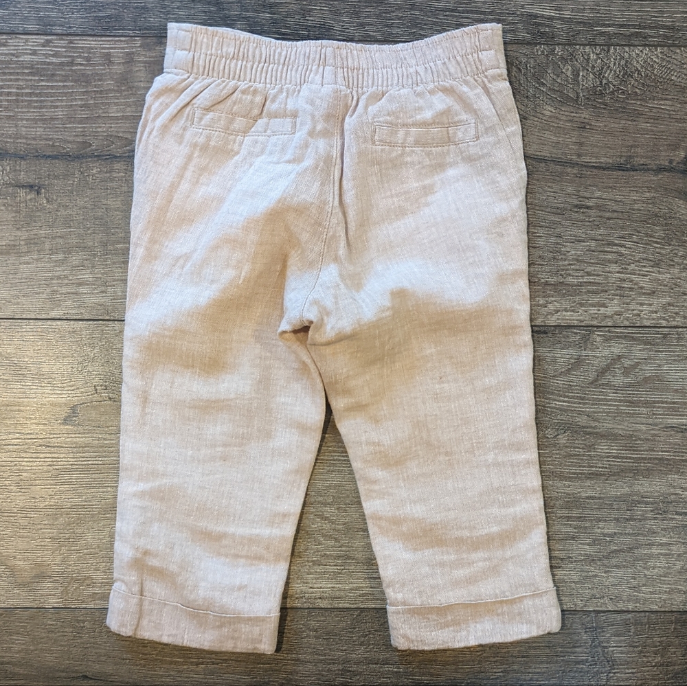 Janie & Jack 12-18 Month Boy Tan Linen Dress Pants Easter Ring Bearer Wedding - Picture 4 of 4